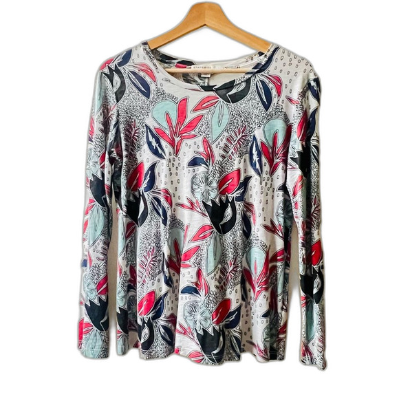 Stateside Supima Cotton Long Sleeve T Shirt-Multicolor Print-Made in USA Medium - Picture 1 of 4